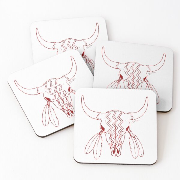 Item preview, Red Ghost Dance Buffalo line white designed and sold by SteamyArt.