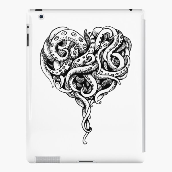 Tentacle heart - black iPad – Leichte Hülle