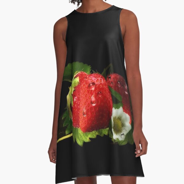 Erdbeeren A-Linien Kleid