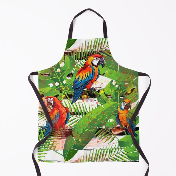 Item preview, Vibrant Parrots in Tropical Foliage" designed and sold by Graphollio-shop.