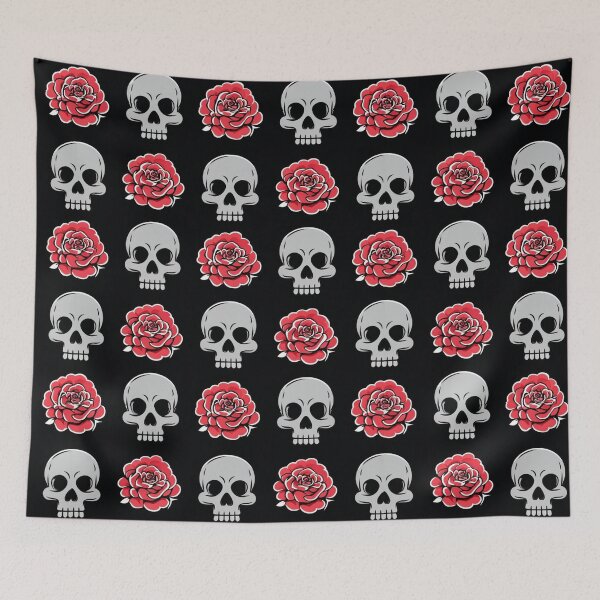 Item preview, Skull and red rose design  designed and sold by EccentricsByE.