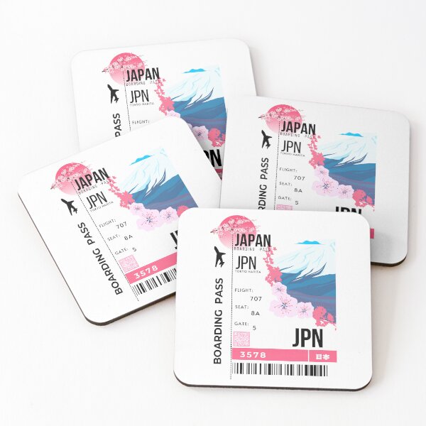 Item preview, Japanese Boarding Pass Sakura Stylized designed and sold by InkWhirl.