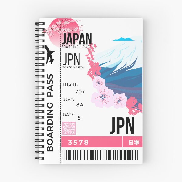 Item preview, Japanese Boarding Pass Sakura Stylized designed and sold by InkWhirl.