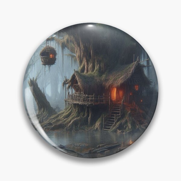 Item preview, AI generated witches hut in a swamp designed and sold by AI-this-is-AI.
