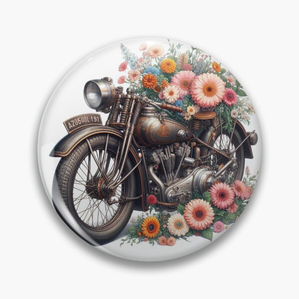 Item preview, Beautiful vintage motorcycle with flowers designed and sold by nicnacc.
