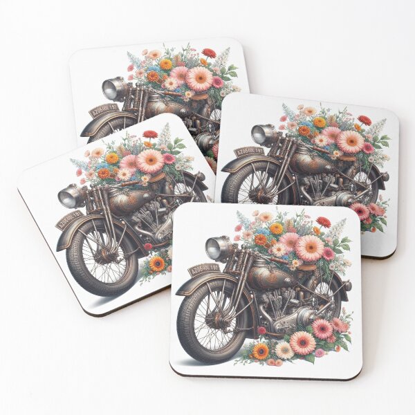 Item preview, Beautiful vintage motorcycle with flowers designed and sold by nicnacc.