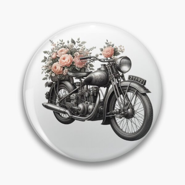 Item preview, Fantastic classic motorcycle with flowers designed and sold by nicnacc.