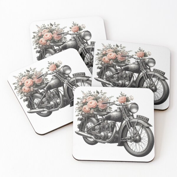 Item preview, Fantastic classic motorcycle with flowers designed and sold by nicnacc.