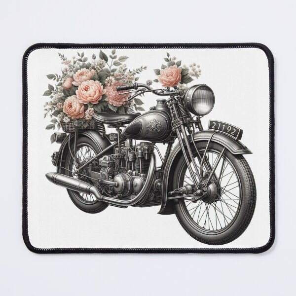 Item preview, Fantastic classic motorcycle with flowers designed and sold by nicnacc.
