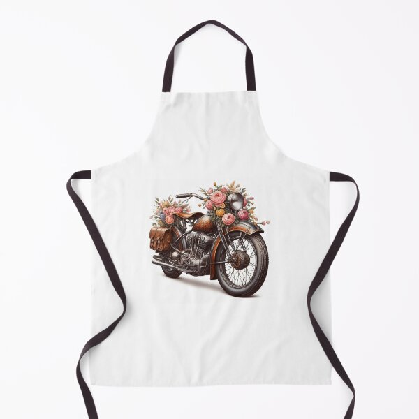 Item preview, beautiful flowers with stunning vintage motorcycle designed and sold by nicnacc.