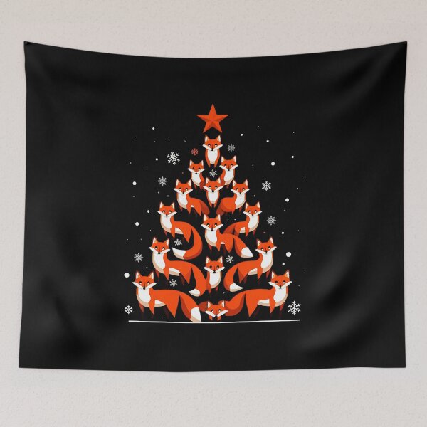 Item preview, Funny Fox Christmas Tree Wild Animal, Santa Hat, Cristmas 2025 designed and sold by ArtByKatti.