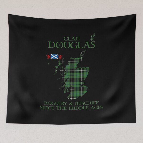 Artikelvorschau, Clan Douglas Tartan Schottland Karte Andreaskreuz Flagge und Löwe grassierend schottischen entworfen und verkauft von Clan1093.