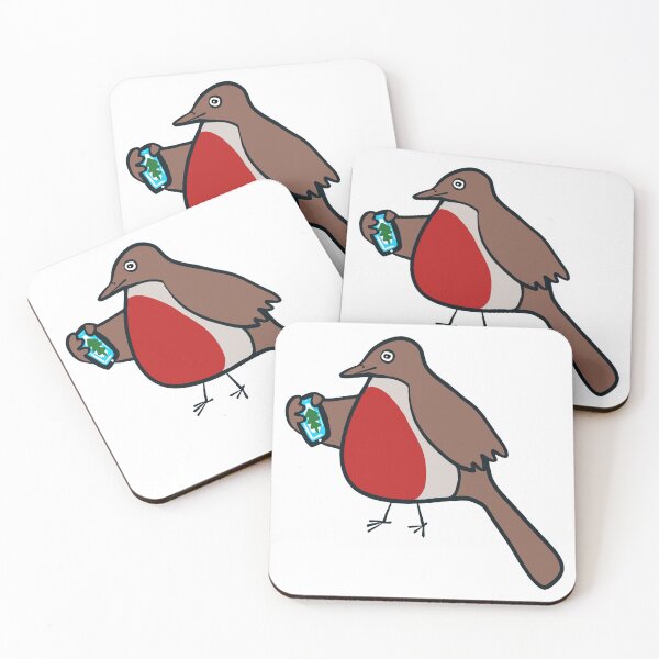 Item preview, Red breasted Christmas robin checks tweets designed and sold by Nigh-designs.