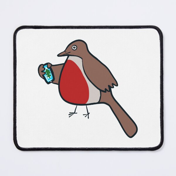 Item preview, Red breasted Christmas robin checks tweets designed and sold by Nigh-designs.