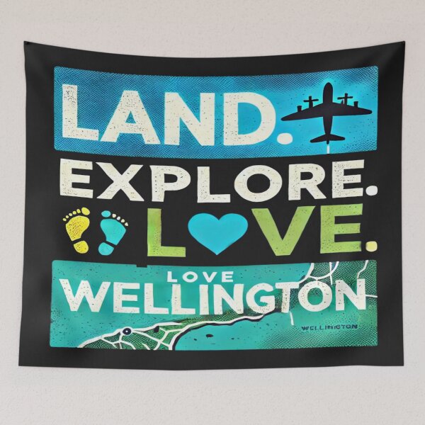 Item preview, Land. Explore. Love Wellington  designed and sold by Globalcitytees.