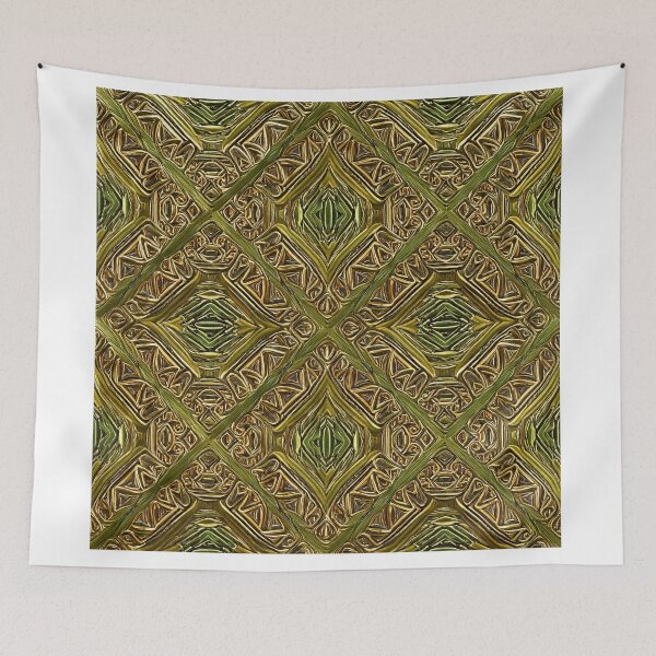 Item preview, Gold and Green Ornate Pattern designed and sold by DigitalGemArt.