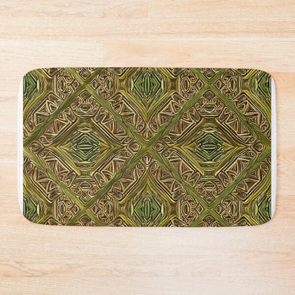 Item preview, Gold and Green Ornate Pattern designed and sold by DigitalGemArt.
