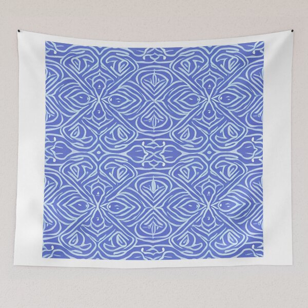 Item preview, Blue and Light Blue Ornamental Pattern designed and sold by DigitalGemArt.