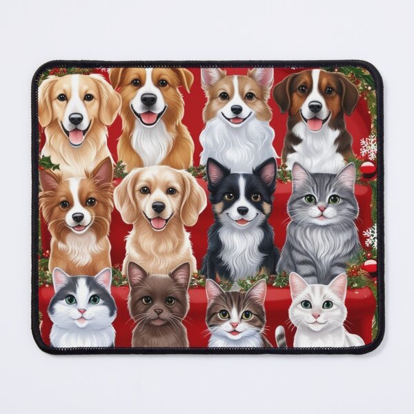 Item preview, Christmas Cat & Dog Watercolor designed and sold by cats-dogs1.