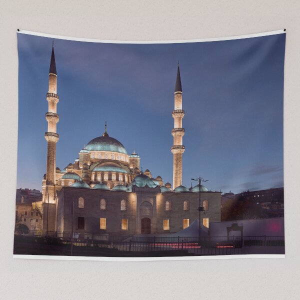 Item preview, Yeni Camii (New Mosque) in Istanbul city at night, Turkey designed and sold by Mikołaj Niemczewski.