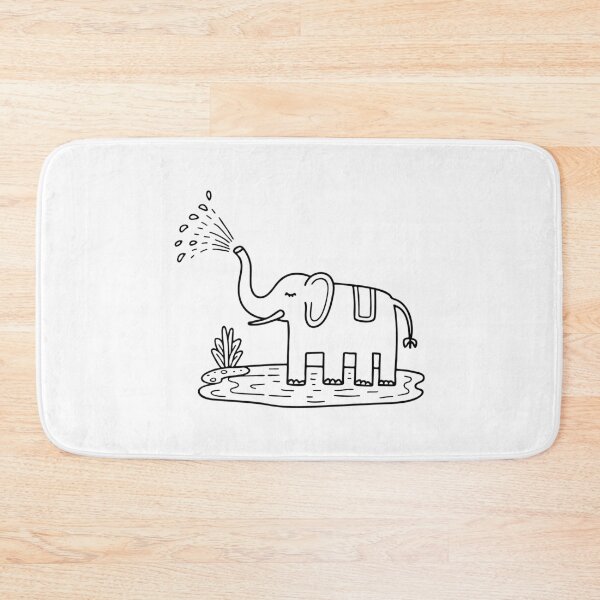Item preview, An elephant spraying water near a muddy riverbank designed and sold by rasagamastore.
