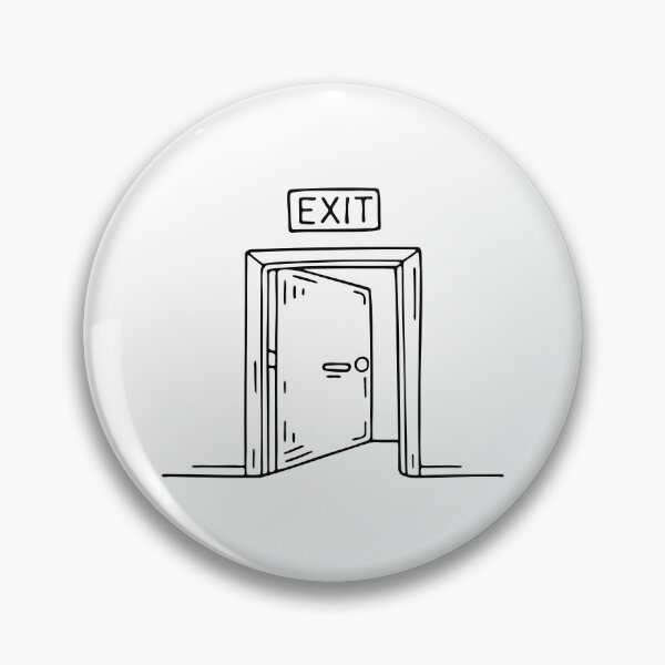 Item preview, An exit door with a sign above it and a hallway beyond designed and sold by rasagamastore.