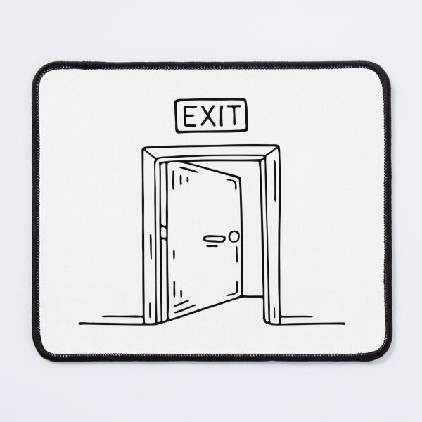 Item preview, An exit door with a sign above it and a hallway beyond designed and sold by rasagamastore.
