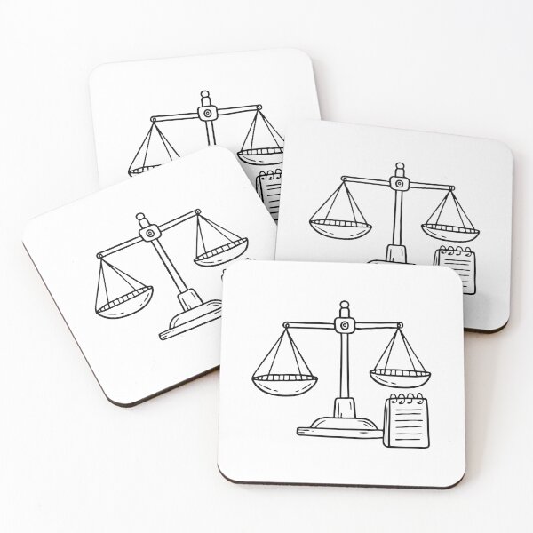 Item preview, A scale balancing two weights beside a notepad designed and sold by rasagamastore.
