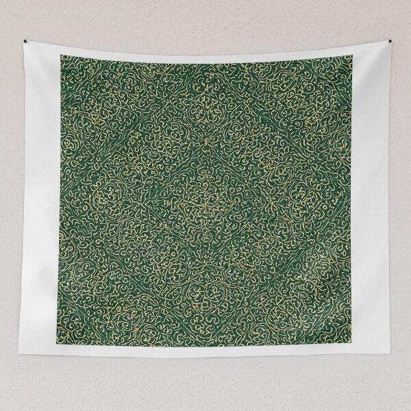 Item preview, Golden Patterns on Green designed and sold by DigitalGemArt.