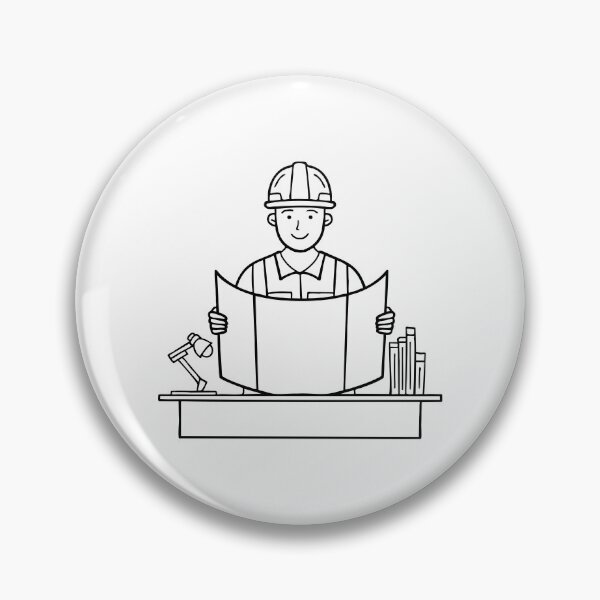 Item preview, An engineer examining blueprints in a workshop designed and sold by rasagamastore.