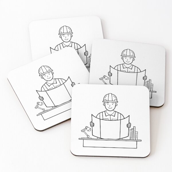 Item preview, An engineer examining blueprints in a workshop designed and sold by rasagamastore.