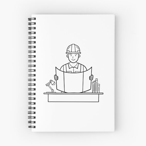 Item preview, An engineer examining blueprints in a workshop designed and sold by rasagamastore.