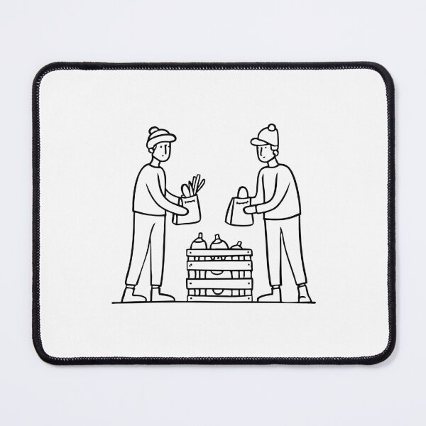 Item preview, Two people exchanging goods in a marketplace designed and sold by rasagamastore.