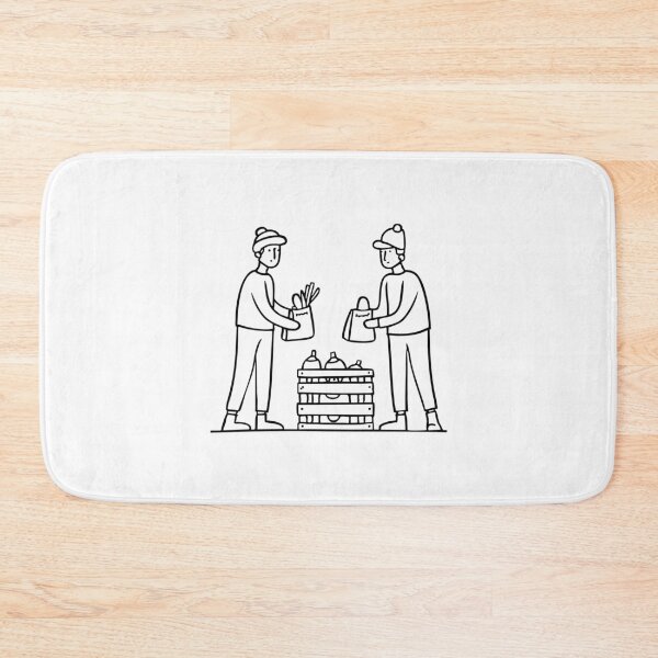 Item preview, Two people exchanging goods in a marketplace designed and sold by rasagamastore.