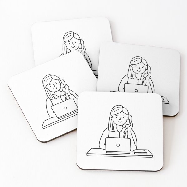 Item preview, An employee answering a phone call at their desk designed and sold by rasagamastore.