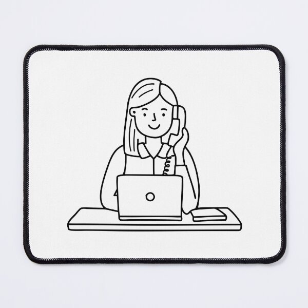 Item preview, An employee answering a phone call at their desk designed and sold by rasagamastore.