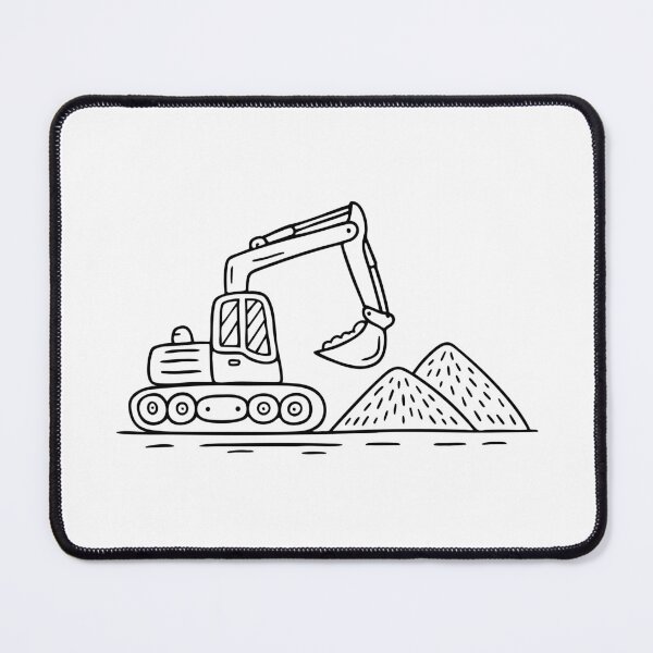 Item preview, An excavator digging at a site surrounded by piles of dirt designed and sold by rasagamastore.