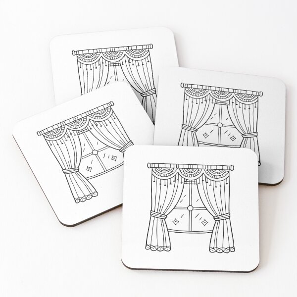 Item preview, Ethnic patterns printed on a curtain by a window designed and sold by rasagamastore.