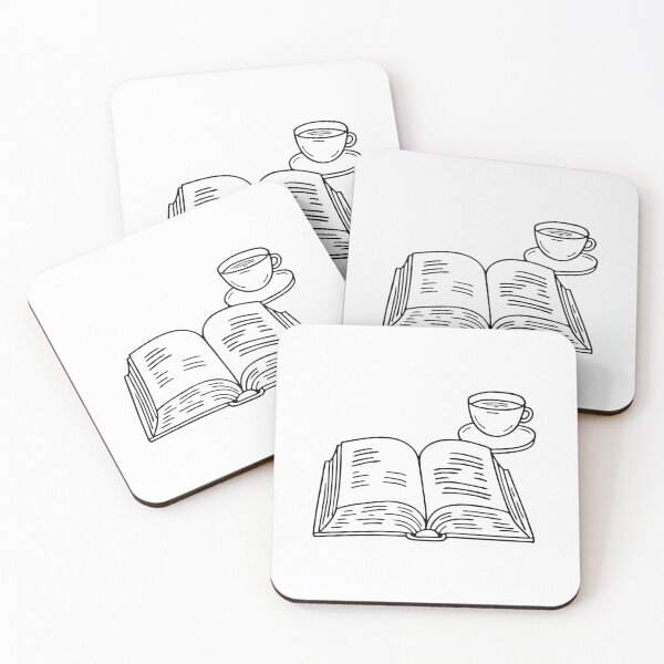 Item preview, An encyclopedia open on a desk beside a cup of tea designed and sold by rasagamastore.