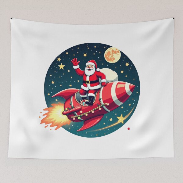 Item preview, Santa Claus Rocket Ride - Festive Adventure in Space designed and sold by SakkharinT-Cad.