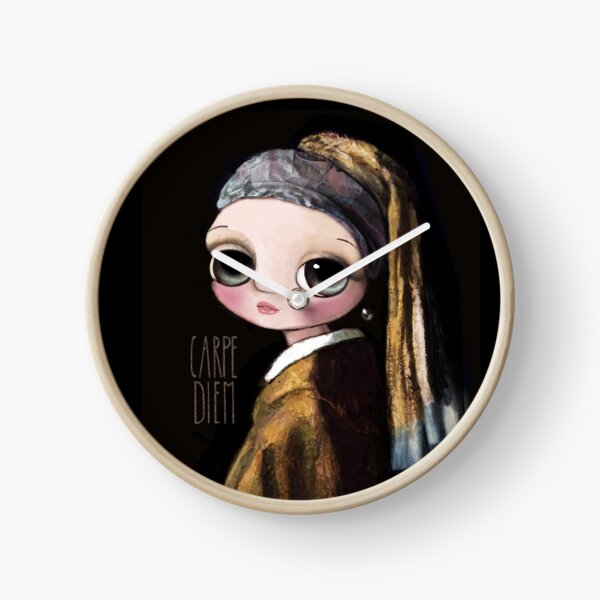 The girl with the pearl earring, big eyes art by Margherita Arrighi Clock