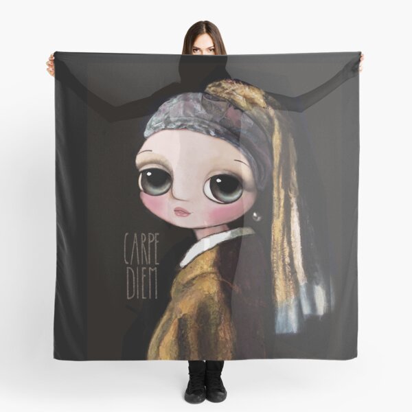 The girl with the pearl earring, big eyes art by Margherita Arrighi Scarf