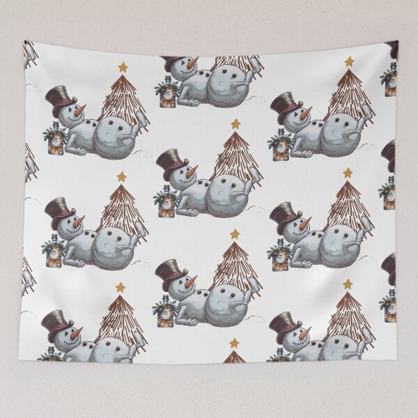 Item preview, Drunk snowman with a bottle of whiskey. designed and sold by MagelliShop.