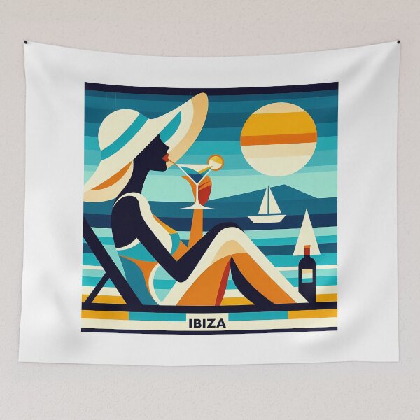 Item preview, Ibiza – Minimalist Cubic Art Inspired by Iconic Summer Destinations designed and sold by OzzFrequency.