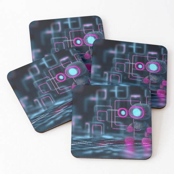 Item preview, Neon Robot Illustration and Cyber Aesthetics designed and sold by Soul-Sparks.