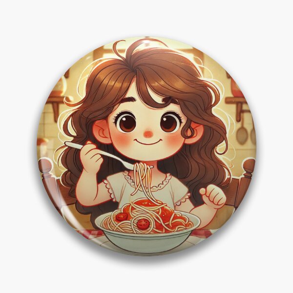 Item preview, Joyful Girl Eating Spaghetti designed and sold by Alta-store.
