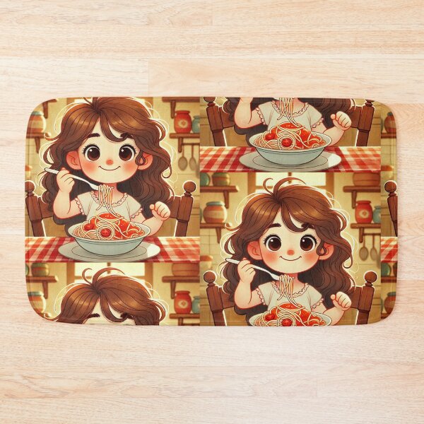 Item preview, Joyful Girl Eating Spaghetti designed and sold by Alta-store.