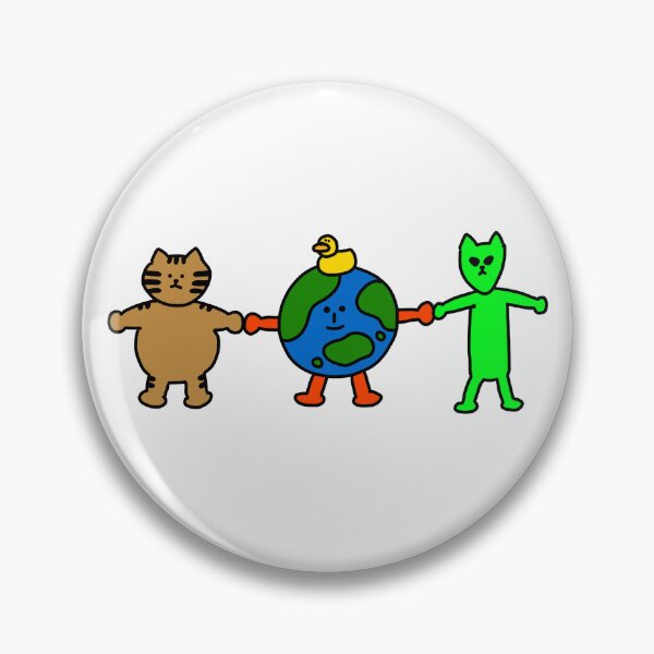 Item preview, a Cat, Duck, Earth and an Alien designed and sold by superbaechoo.