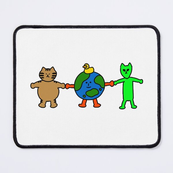 Item preview, a Cat, Duck, Earth and an Alien designed and sold by superbaechoo.