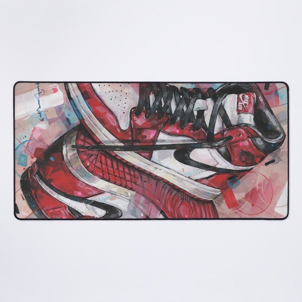 Vista previa del artículo con la obra «Arte de zapatillas jordan Chicago al revés», diseñado y vendido por GalleryKauffeld.